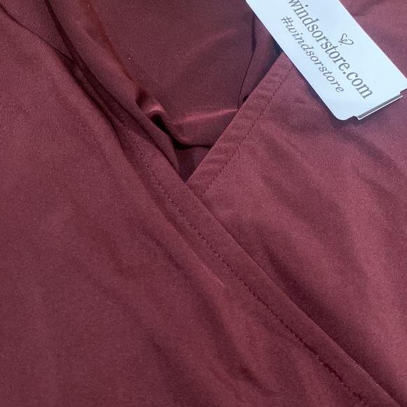 Windsor wine burgundy long sleeve wrap top XS NEW WITH TAGS - Picture 4 of 5